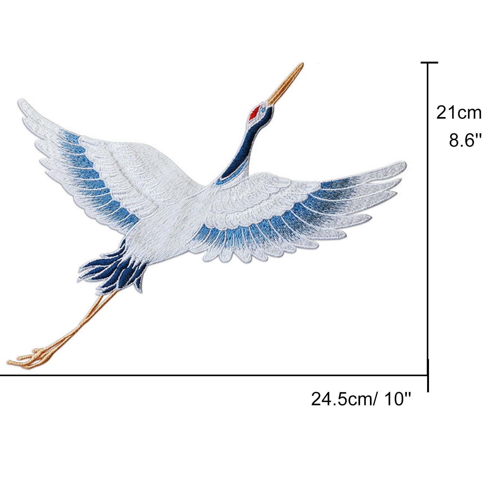 Embroidered Red-crowned Crane Applique Clothes Patches