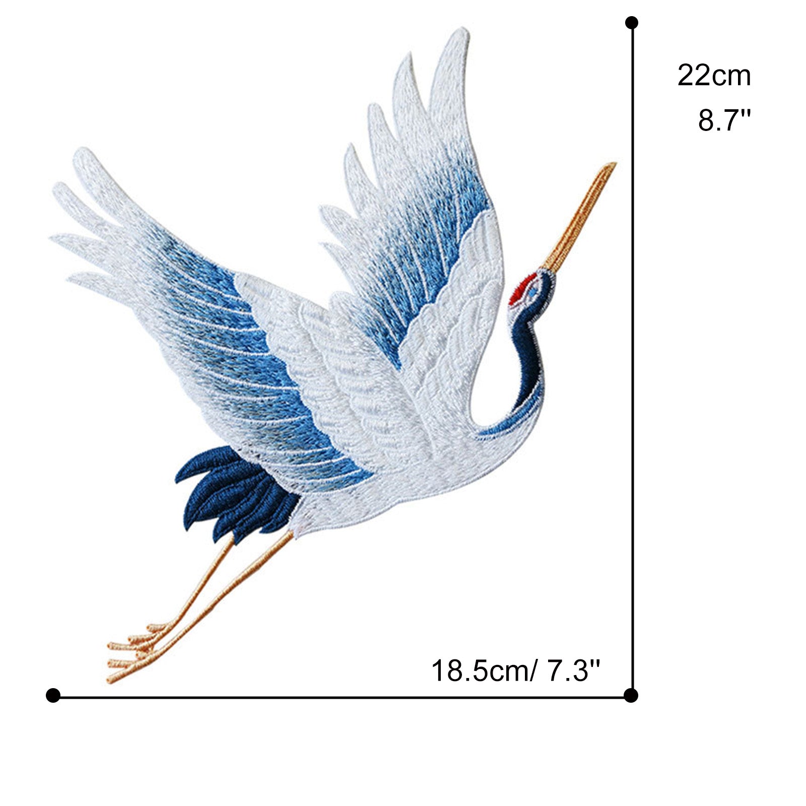 Embroidered Red-crowned Crane Applique Clothes Patches